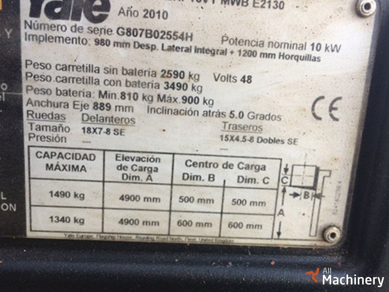 YALE ERP16VT MWB E2130 Three-wheel forklifts #1161