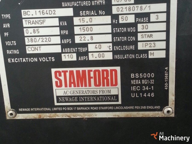 STAMFORD BC 164 Generators 10-50 kw #3245