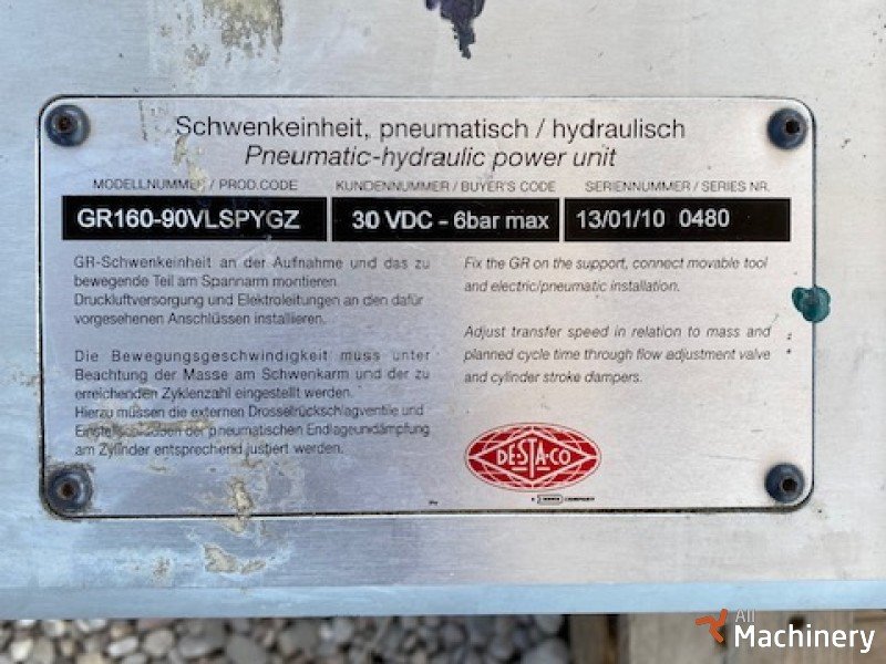 OTHER DE-STA-CO GR160-90VLS Tractor hydraulics #6699