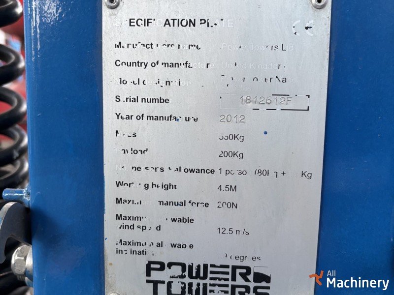 Power Towers Nano SP Vertical mast lifts #7044
