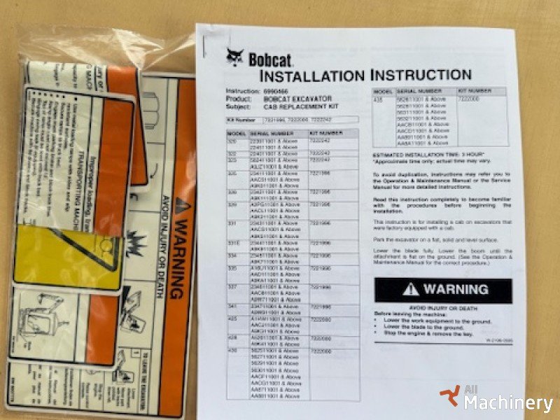 BOBCAT Cabin 7222242 Cabin and body spare parts #7579