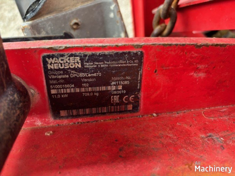 WACKER NEUSON DPU80rLem670 dalimis Vibratory plate compactors #7985
