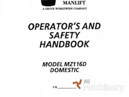 GROVE MZ116D Operator's manual Other parts for working platforms (1996 year) #8917