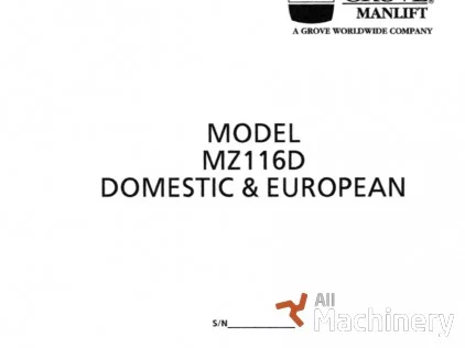 GROVE MZ116D Service manual Other parts for working platforms (1996 year) #8919