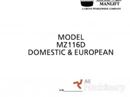 GROVE MZ116D Service manual Other parts for working platforms (1996 year) #8919