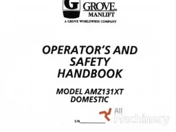 GROVE AMZ131XT Operator's manual Other parts for working platforms (1996 year) #8983