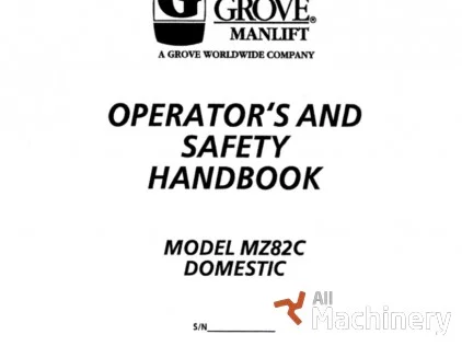 GROVE MZ82C Operator's manual Other parts for working platforms (1996 year) #9045