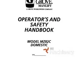 GROVE MZ82C Operator's manual Other parts for working platforms (1996 year) #9045