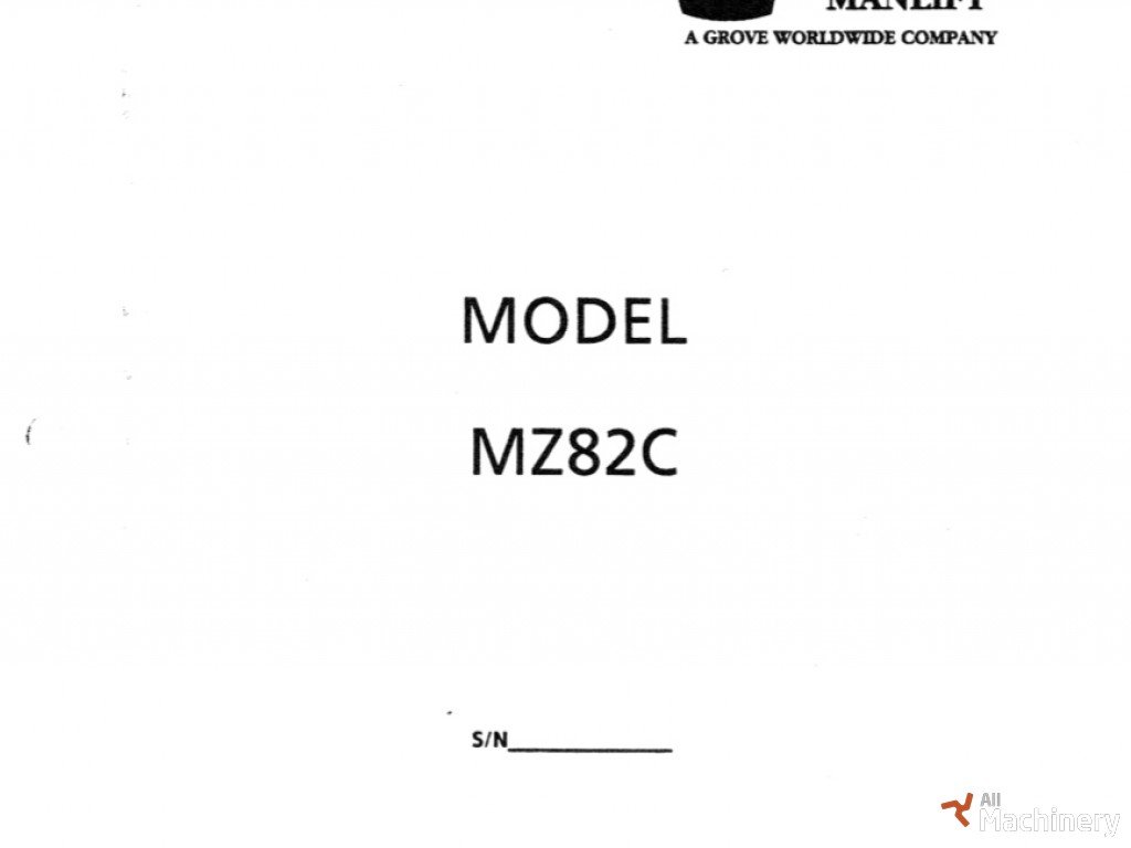 GROVE MZ82C Service manual kitos keltuvų dalys #9047