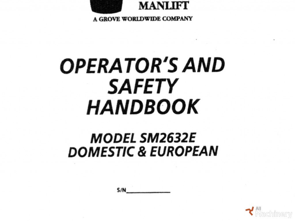 GROVE SM2632E Operator's manual kitos keltuvų dalys #9069