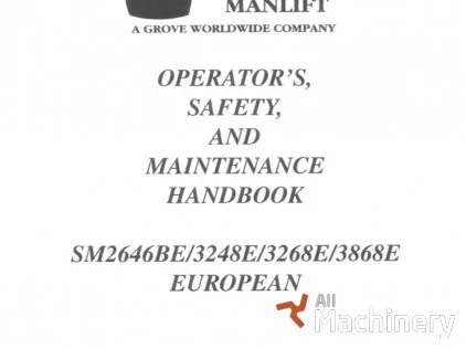 GROVE SM2646BE Operator's manual Other parts for working platforms (1999 year) #9102